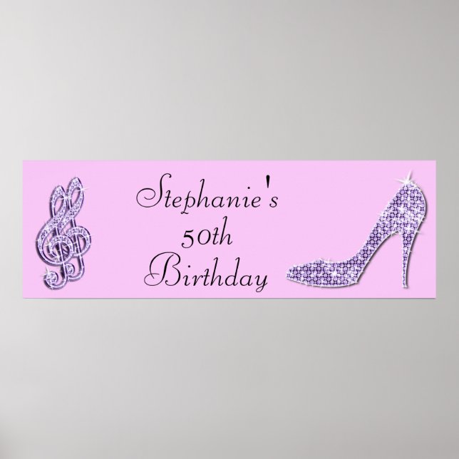 Poster Lilac Music Note et Stiletto 50e anniversaire (Devant)