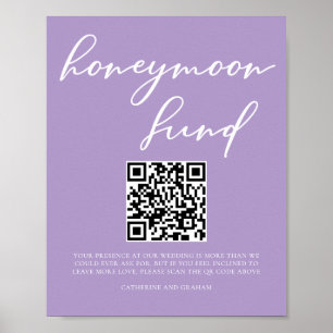 Poster Lilac Purple Mariage Honple Fund Code QR