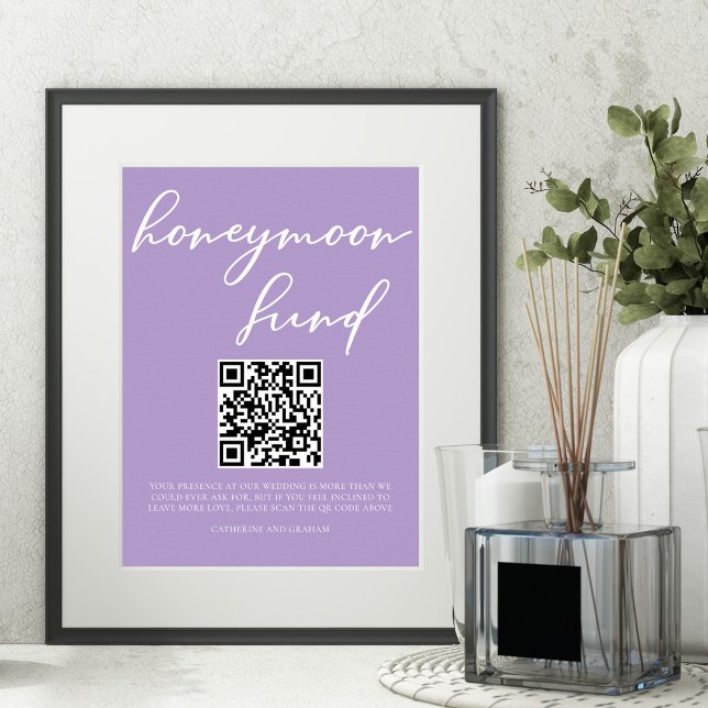 Poster Lilac Purple Mariage Honple Fund Code QR (Créateur téléchargé)