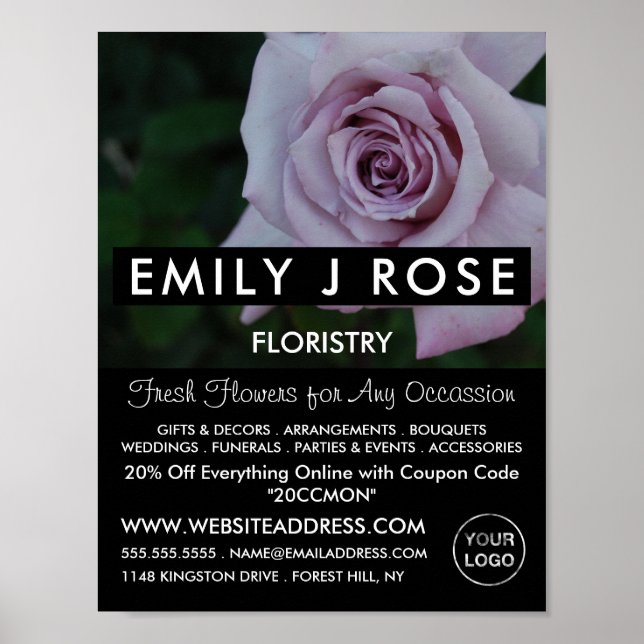 Poster Lilac Rose, Floriste, Floriste Publicité (Devant)
