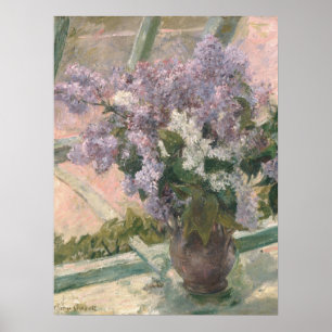 Poster Lilacs dans la fenêtre par Mary Cassatt Peintre am