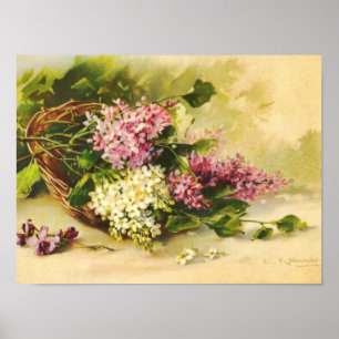 Poster Lilacs dans une corbeille de Catherine Klein Impri