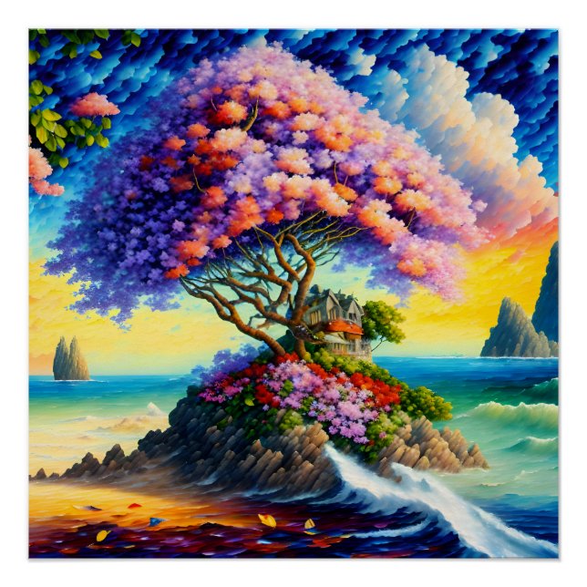 Poster L'île cachée dans l'océan (Devant)