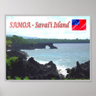 Poster L'île de Savai'i - Littoral - Samoa -