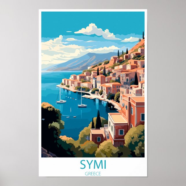 Poster L'île de Symi en Grèce cadeaux (Devant)