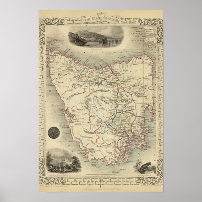 Poster L'île de Van Diemen ou la Tasmanie (Devant)