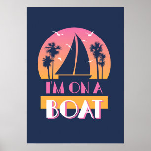 Poster L'île isolée - je suis sur un bateau