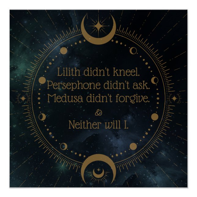 Poster Lilith n'a pas Kneel Divine Rebellion Inspirationn (Devant)