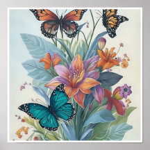 Liliums et Papillons Colorés