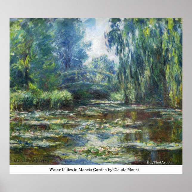 Poster Lillies d'eau dans le jardin des Monets par Claude (Devant)