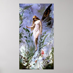 Poster Lily Fairy Vintage Fine Art by Luis Falero Imprime