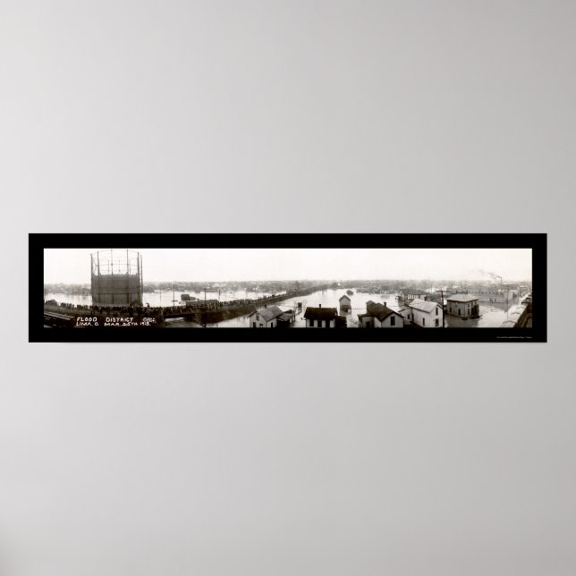Poster Lima OH Flood District Photo 1913 (Devant)