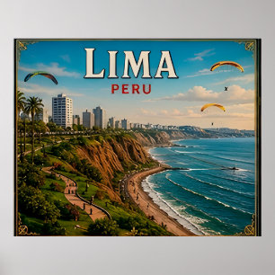 Poster 🧲 Lima Pérou Voyage Souvenir Pour Souvenirs De Va