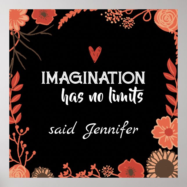 Poster L'imagination n'a aucune limite - texte modifiable (Devant)