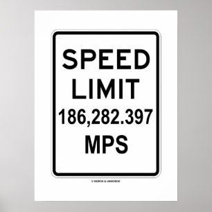 Poster Limite De Vitesse 186 282,397 MPS (Vitesse De Lumi