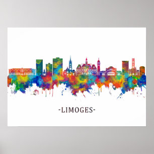 Poster Limoges France Skyline
