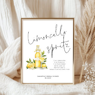 Poster Limoncello Spritz Recette Fête des mariées citron