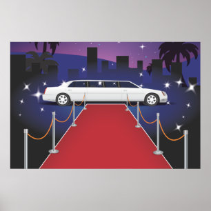 Poster Limousine de célébrité sur tapis rouge