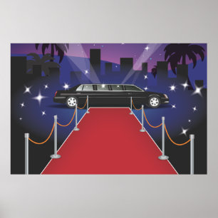 Poster Limousine de célébrité sur tapis rouge