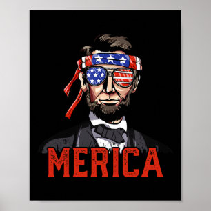 Poster Lincoln 4 juillet Merica Abe garçons hommes femmes