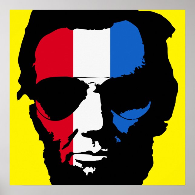 Poster Lincoln avec lunettes de soleil Aviator - Rouge Bl (Devant)