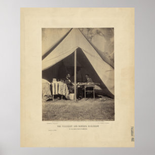 Poster Lincoln & Gen McClellan sur le champ de bataille A