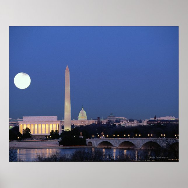 Poster Lincoln Memorial, Washington Monument, États-Unis (Devant)