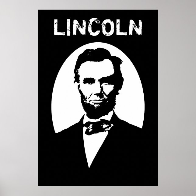 Poster Lincoln noir et blanc (Devant)