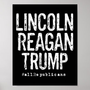 Poster Lincoln, Reagan, Trump - Présidents favoris