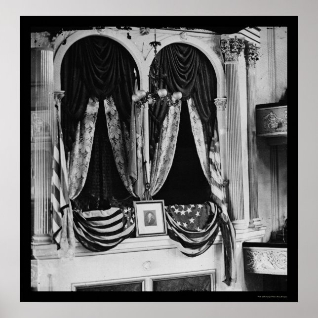 Poster Lincoln's Box au Ford Theatre 1865 (Devant)