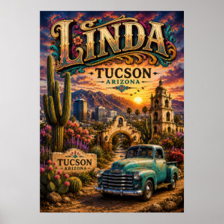 Poster Linda Tucson Arizona Conception Sud-Ouest Personna