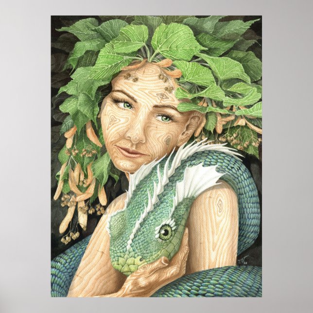 Poster Linden & lindworm dryad (Devant)