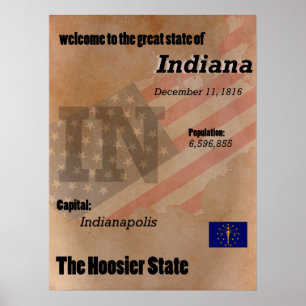 Poster L'Indiana le classique d'état de Hoosier