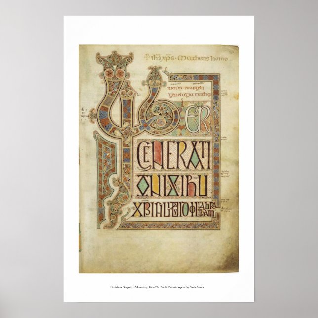 Poster lindisfarne gospel pg. 27r (Devant)