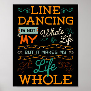 Poster Line Dancing Chorégraphié Dance Teacher Group Dan