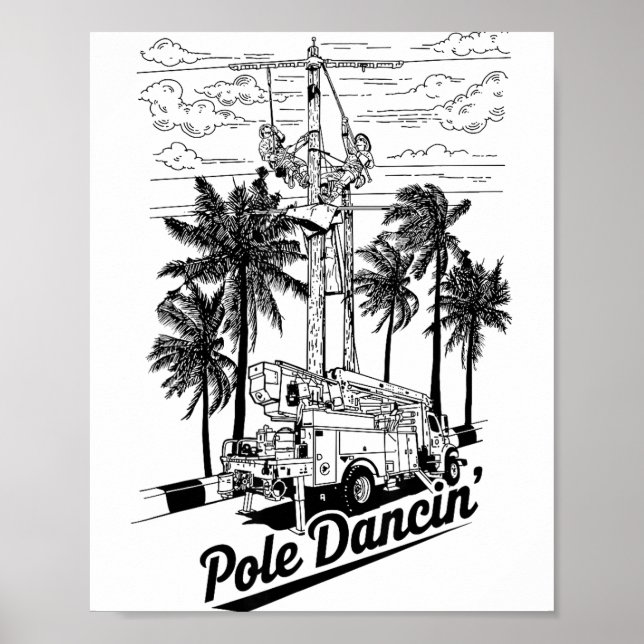 Poster Lineman Le Dancin' Electrician Gift For Men Husban (Devant)