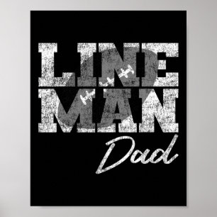 Poster Lineman Papa - Joueur de football - Famille corres