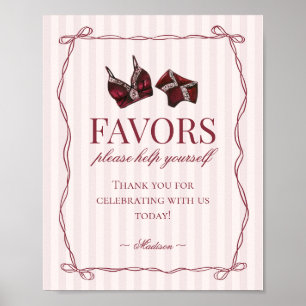 Poster Lingerie rouge Bourgogne pour enterrement de vie d