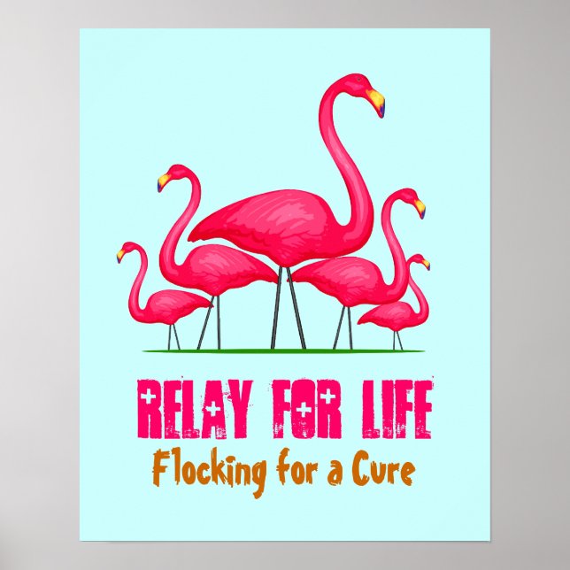 Poster Lingo Flamant rose rose (Devant)