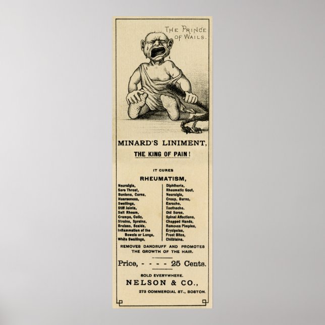 POSTER LINIMENT DE MINARD .... LE ROI DE LA DOULEUR ! (Devant)