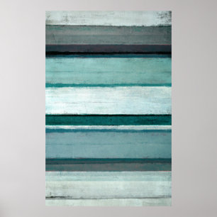 Poster 'Link' Art Turquoise et gris Abstrait