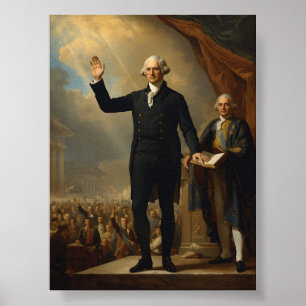 Poster L'investiture du président George Washington