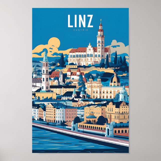 Poster Linz Autriche célèbre Travel Place (Devant)