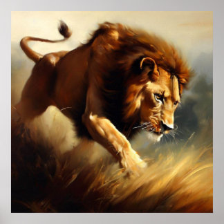 Poster Lion (12) Chat sauvage