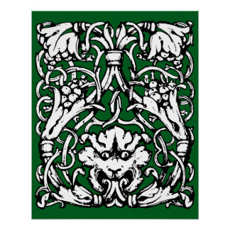 Poster Lion à entrelacs du début du XXe siècle