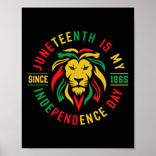 Poster Lion African Retro JunetDix Est Mon Indépendance D