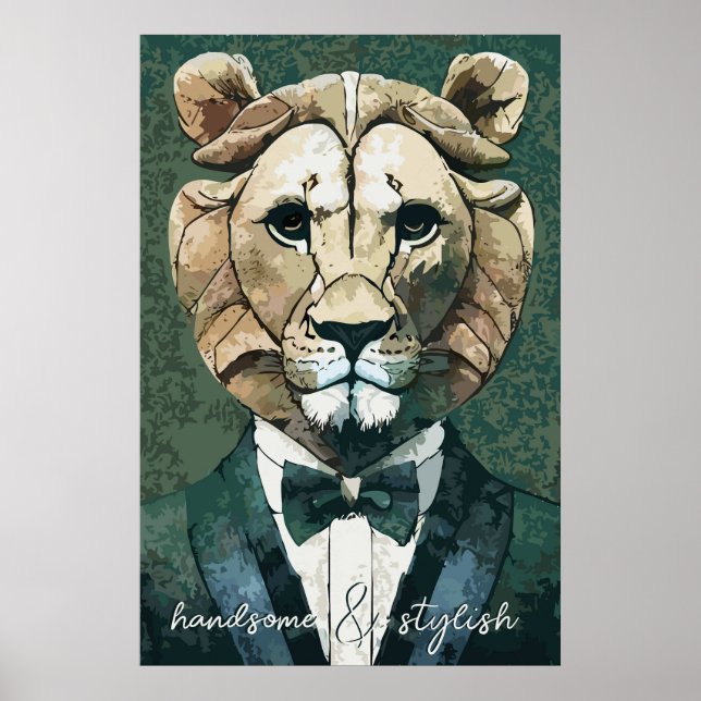 Poster Lion Aristocrate (Devant)