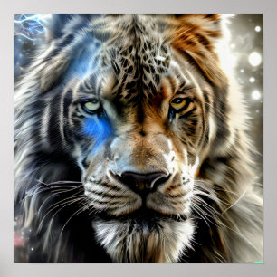 Poster Lion blanc
