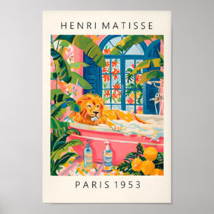 Poster Lion Dans La Baignoire, Poster Matisse, Bai