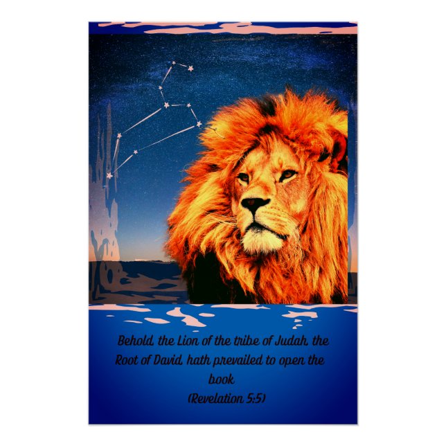 Poster Lion de la tribu de Juda-Ap 5:5 (Devant)